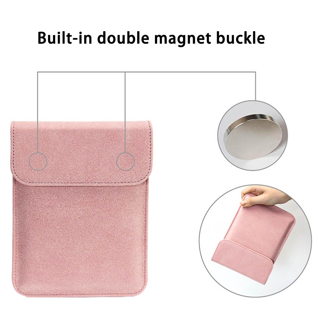 Set di 5 custodie protettive per tablet, in ecopelle, portatili, leggere, accessori rosa