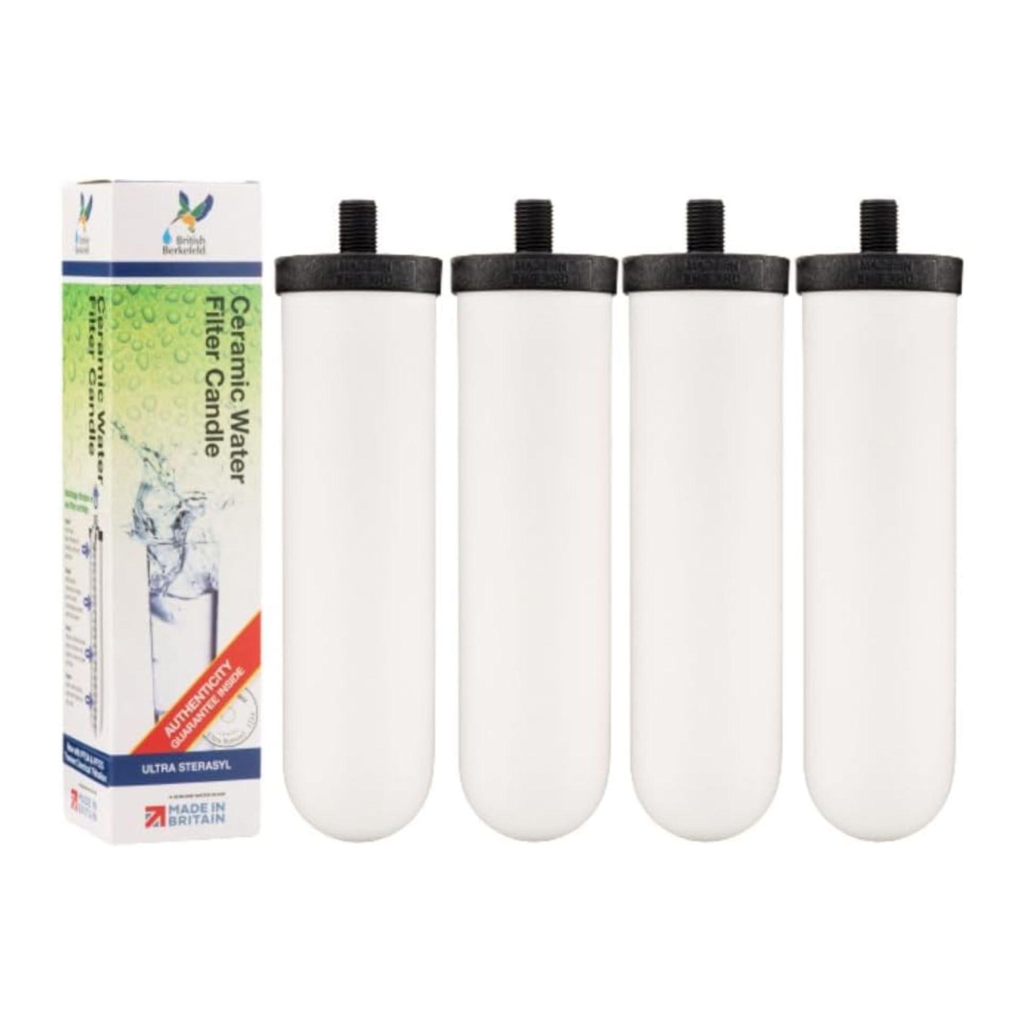 British Berkefeld 8,5 l Edelstahl-Schwerkraft-Wasserfiltersystem mit 4 Ultra Sterasyl-Kartuschen