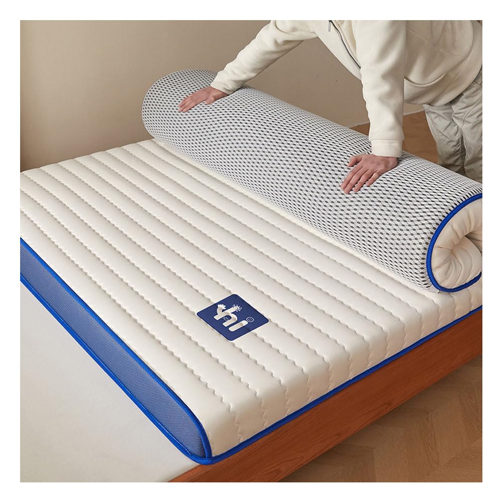 Ghygetrich Latex Mattress Topper, Double Mattresses Double Mattress Topper Single Mattress Topper Memory Foam Mattress Blue 180 * 200cm