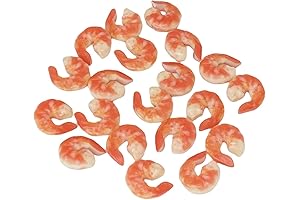 20PCS Realistic Shrimp Toy, Lifelike Fake Peel Shrimp Seafood Model