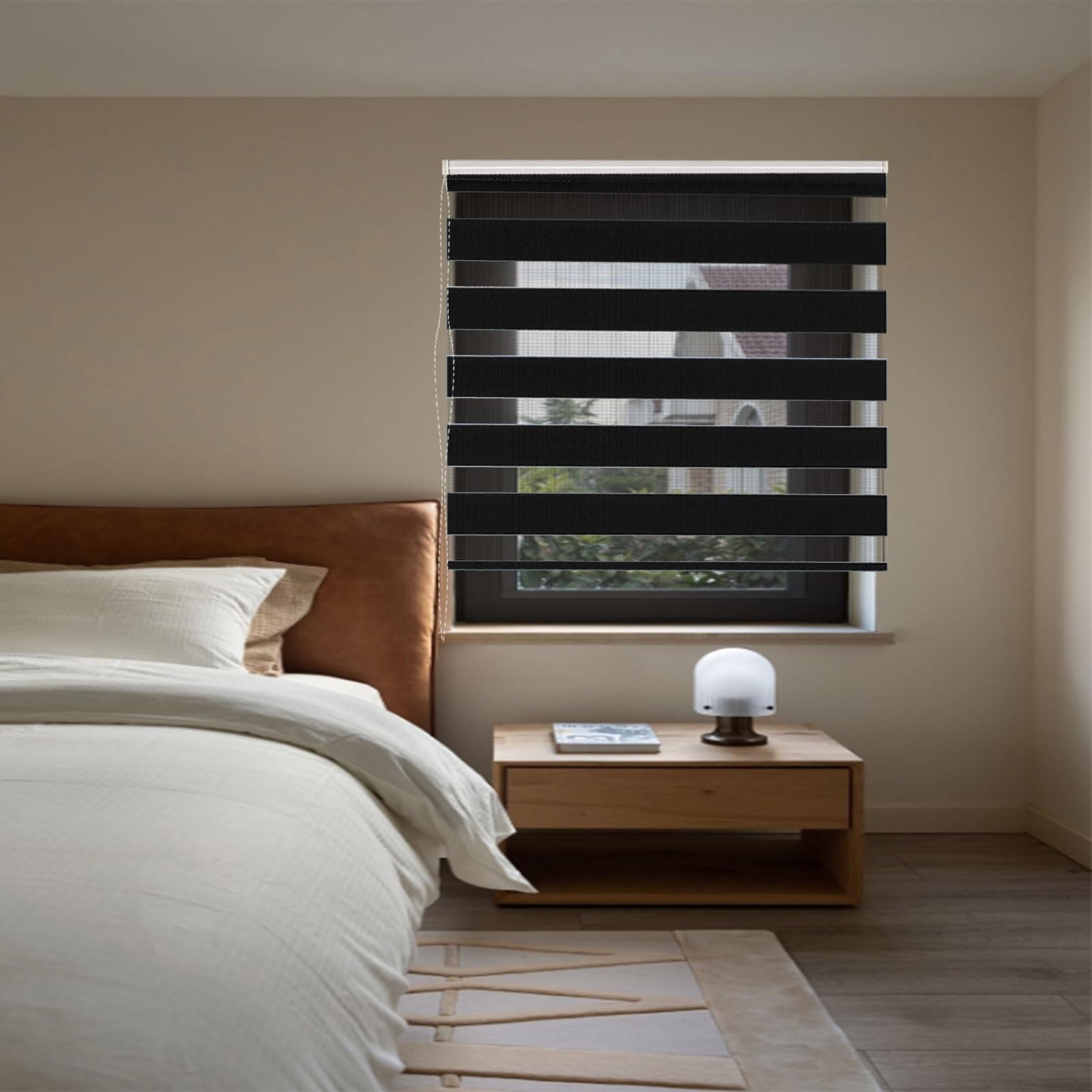 Store Occultant Protection Solaire 70 x 340 cm Protection Solaire et Visuelle Store Obscurcissant Occultant Facile à Montage pour Chambre Bébé Chambre Grenier Bureau, Noir