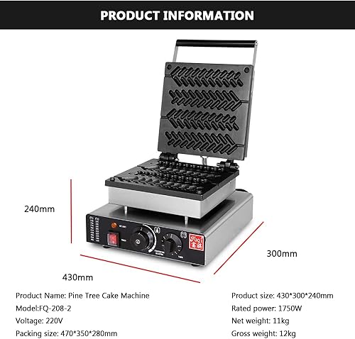 Miniatura 2 de Máquina de magdalenas de horno de gofres en forma de árbol, máquina de panqueques de gofres eléctrica antiadherente, máquina de pan de huevo,