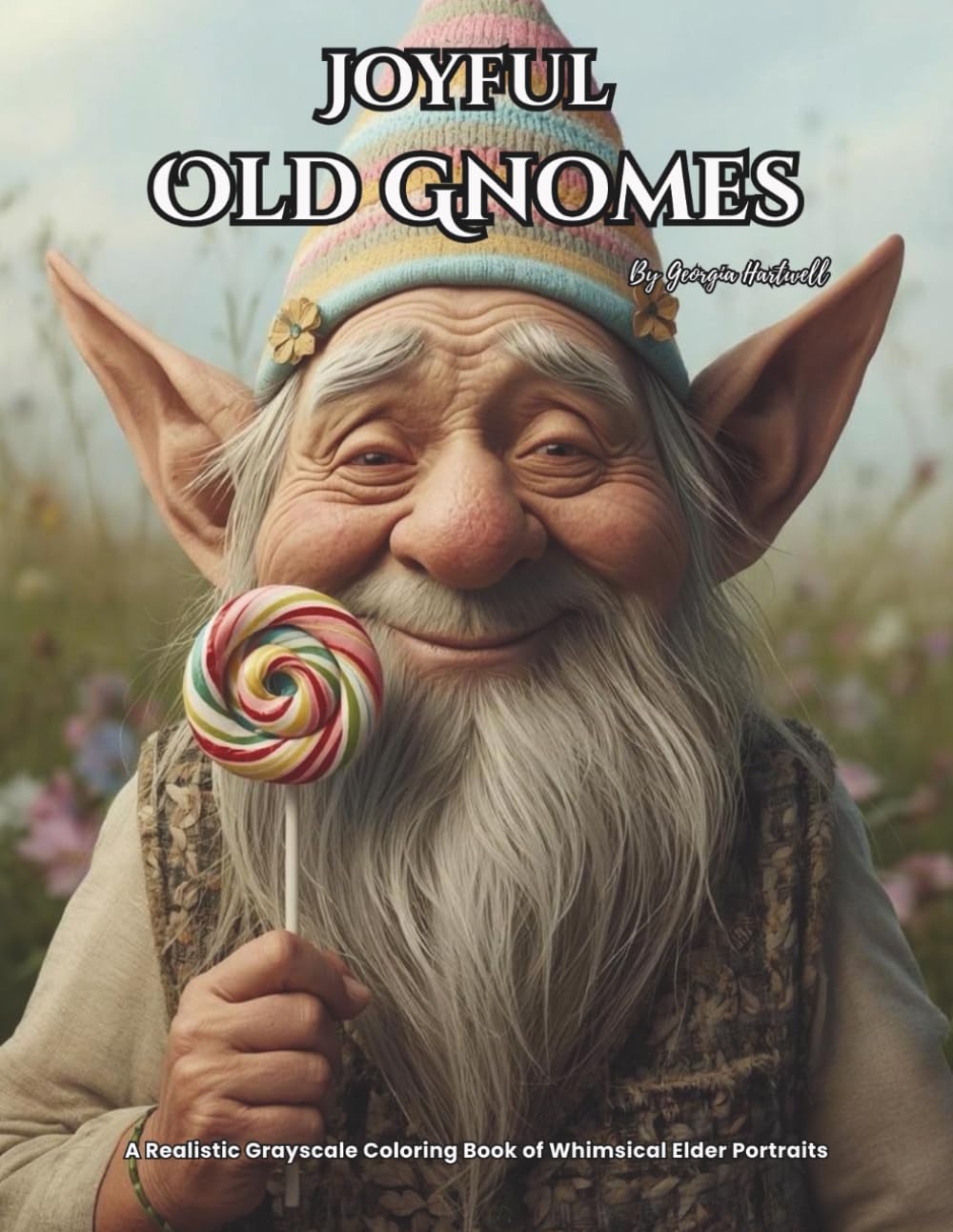 Joyful Old Gnomes: A Realistic Grayscale Coloring Book of Whimsical Elder Portraits: Color Therapy Pages of Emotions and Fantastic Creatures for Relaxation