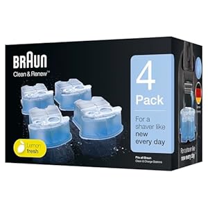 Braun – Pack de 4 recambios de líquido limpiador para el sistema Clean & Renew – CCR4