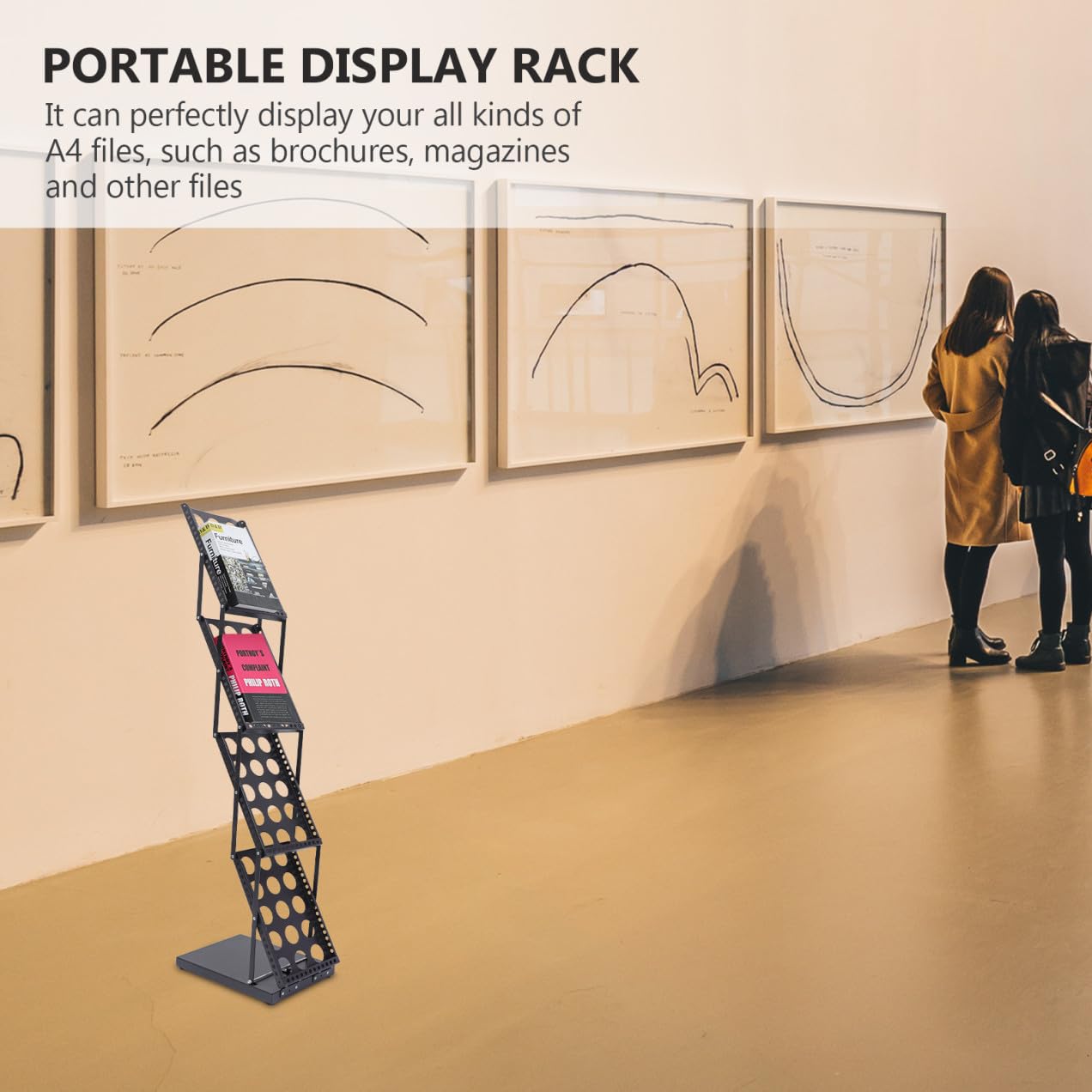 Cabilock Soporte Plegable para Folletos Expositor Vertical Multi Base Estable Organizador Portátil para Catálogos Revistas y Archivos para Ferias y Oficinas