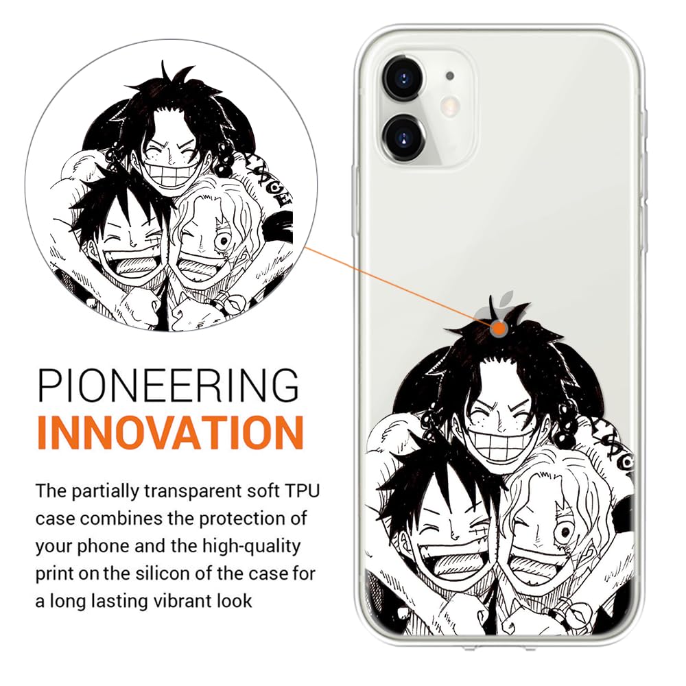 PBNDJVG 2 Confezioni Custodia per Apple iPhone 12 Pro Max 6.7 pollici, Anime Manga Character Gear 5 Sun God Nika Zoro Motivo Antiurto Protezione Della Lente Case TPU Silicone Cover, 01