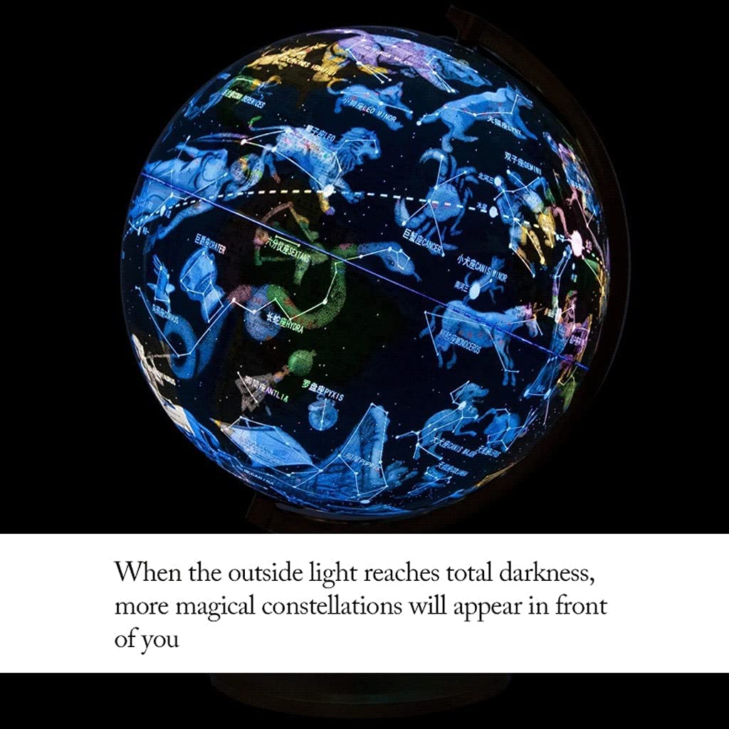 globus Constellation Creatieve Wereldbol 2 In 1 Roestvrijstalen Stand Globe Leren Politieke Kaart Educatieve Globe 12.5 Inch jasne