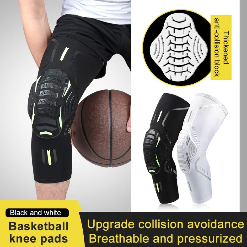 2 PCS Breathable Anti-collision Sports Knee Guard - Honeycomb Shockproof Long Leg Sleeves Knee Brace Knee Pad for All Sports Adult and Youth，Black: Industrial & Scientific