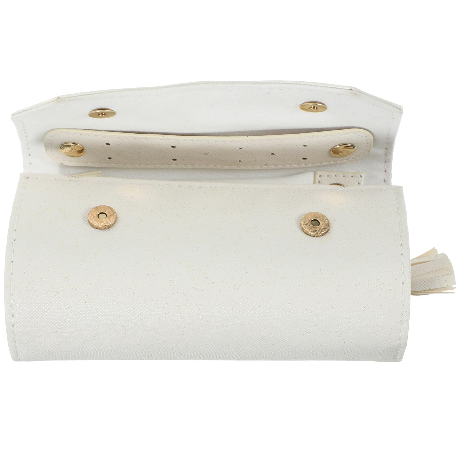 Bolsa enrollable para joyas de viaje ligera plegable y portátil de cuero