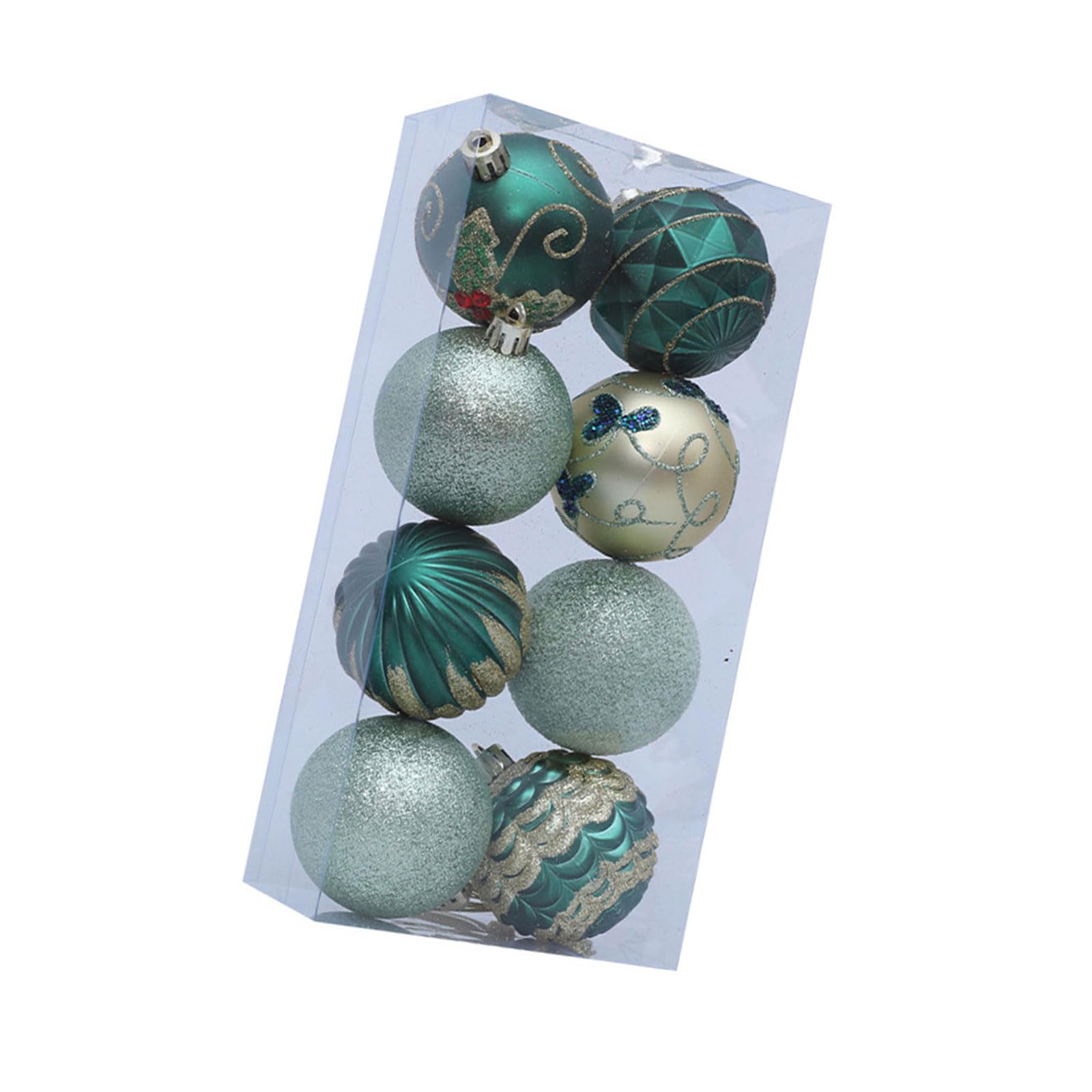 Tfaoys Dark Green Christmas Ball Ornament For Tree Glittering Festival Trees Decorations Hanging Ball Glittering