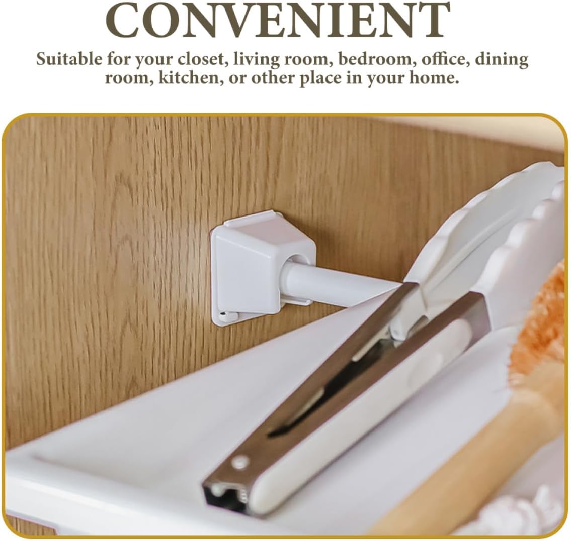 STOBAZA 20pcs Heavy Duty Curtain Rod Brackets No Drill Holders for Closet Bathroom Sturdy Wall Support for Telescopic Rods Easy Installation Modern Finish