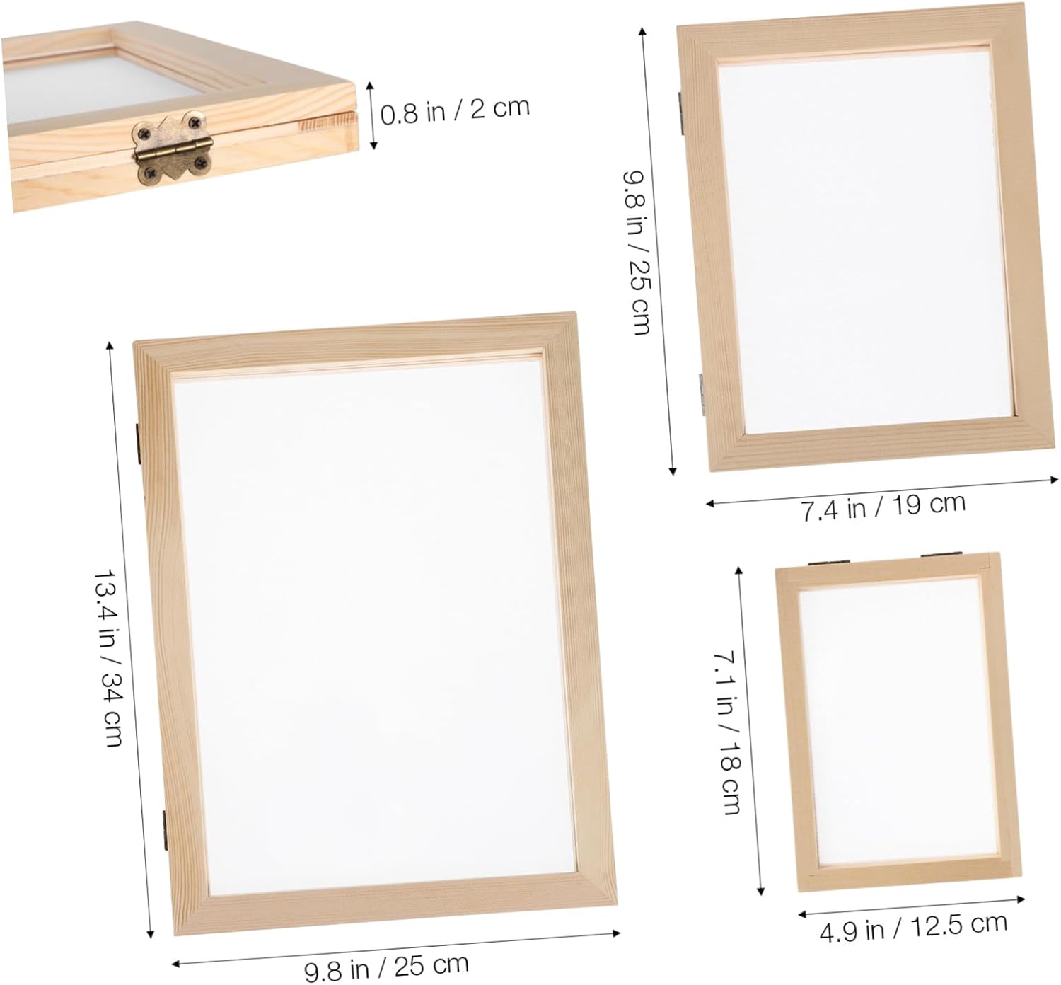 Beatifufu 3pcs DIY Paper Making Frames Wooden Paper Frame Screens Craft Fine Craftsmanship
