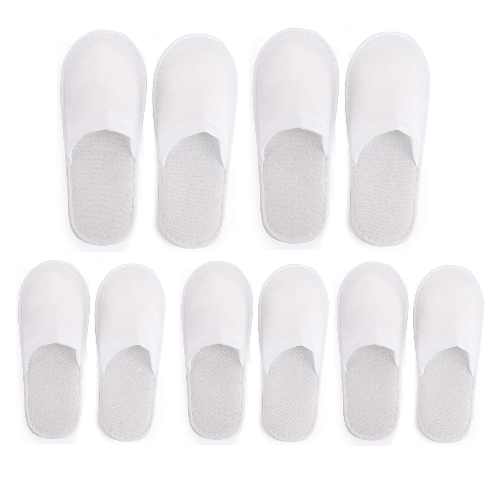 JNOUCSDisposable Slippers, 5 Pairs Closed Toe Womens Hotel Slippers, Non- Slip Travel Slippers, Guest Slippers, Suitable for Hotels, Spa Centers, Home And Travel