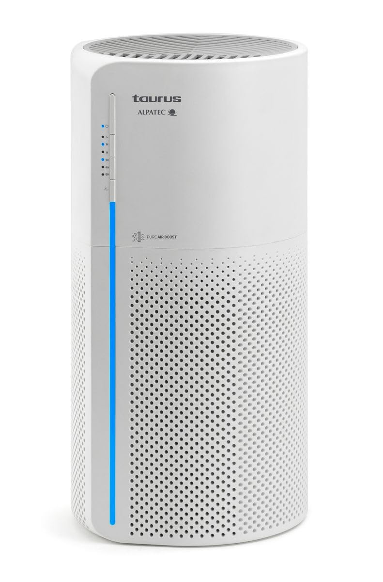 Taurus AP2030 Purificador de aire Hogar Habitación, Ari purifier, Luz Led,​Filtración Triple, HEPA, carbón activo, Elimina polvo,​pelos,​bacterias,​humos,​alérgenos,​CADR 120m3/​h,​Temporizador,​hasta 30 m2