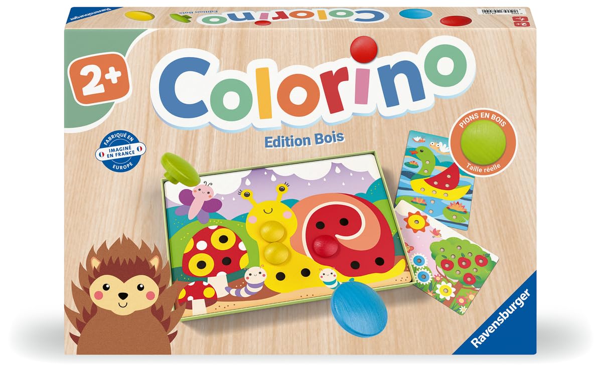Ravensburger - Colorino - Jeu Éducatif en Bois dès 2 Ans - Apprendre Les Couleurs - Développement de la Motricité et de la Créativité - 24704 - Version Française