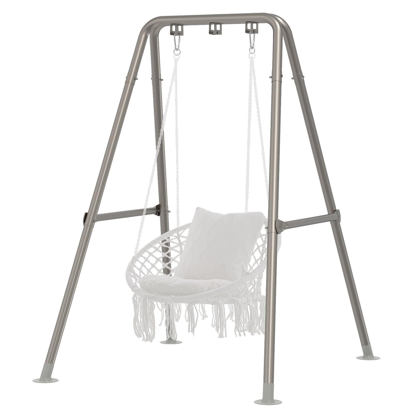 G TALECO GEAR Hammock Chair Stand,Heavy-Duty Steel Hammock Stand,300LBS Multi-Use Swing Stand for Outdoor Indoor，Hammock Chair not Include (Silver)