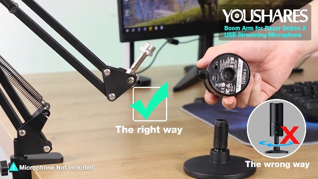 Razer Seiren X Boom Arm with Pop Filter - Mic Stand with Foam