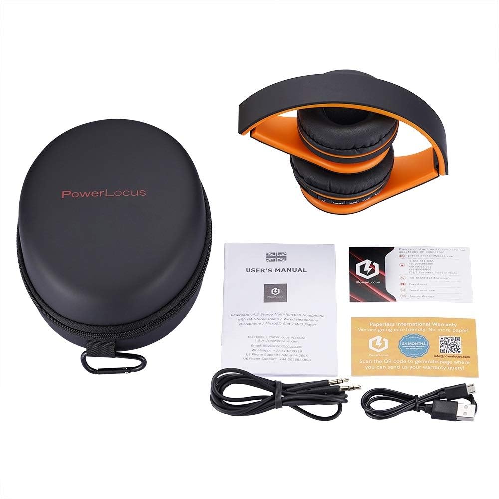 Exclusive Discount 70% Price PowerLocus Wireless Bluetooth Over-Ear Stereo Foldable Headphones, Wired Headsets Rechargeable with Built-in Microphone for iPhone, Samsung, LG, iPad (Orange) Black Friday Clearance PowerLocus Wireless Bluetooth Over-Ear Stereo Foldable Headphones, Wired Headsets Rechargeable with Built-in Microphone for iPhone, Samsung, LG, iPad (Orange)