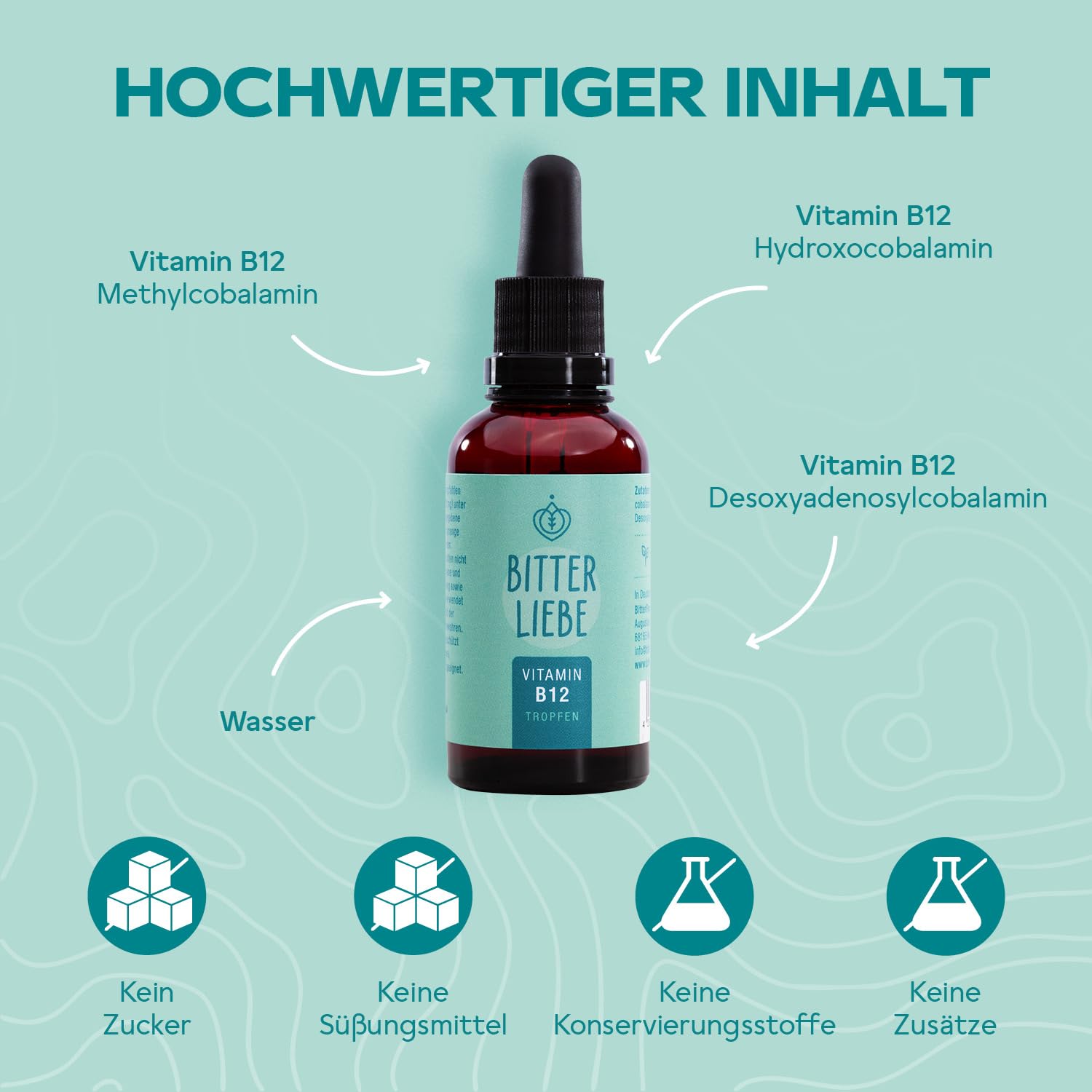 BitterLiebe - Vitamin B12 Tropfen hochdosiert - 500µg B12 pro Tagesdosis - doppelt aktiv mit Methylcobalamin und Adenosylcobalamin - unterstützt die Blutbildung und das Nervensystem (3)