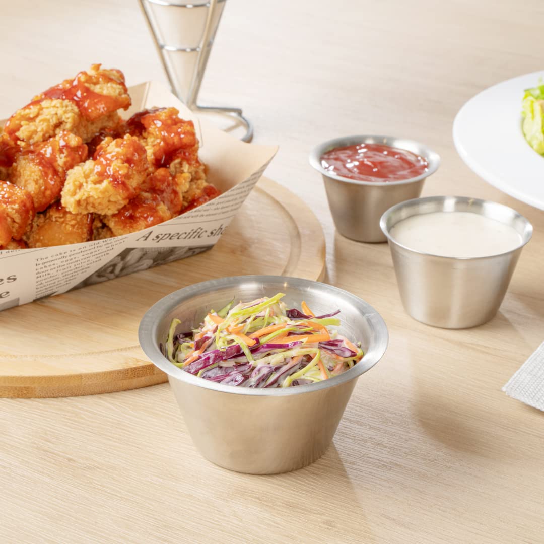 Kubek na przyprawy ze stali nierdzewnej, ramekin, kubek na sos - okrągły - 15 ml - pudełko 10 ct - akcesoria restauracyjne