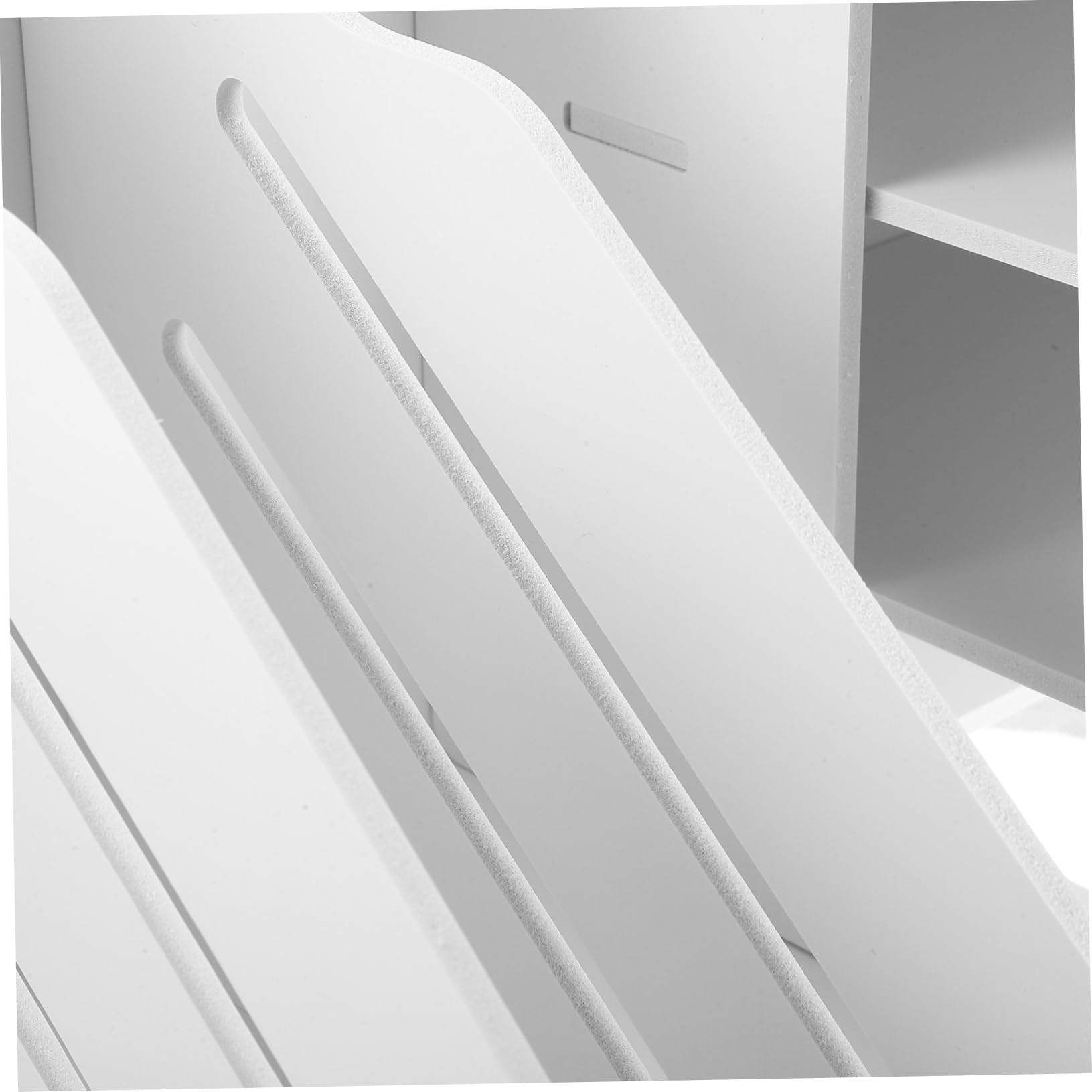 Portadocumenti da Tavolo a 4 Livelli Bianco in Composito Legno-plastica | Vassoi Orizzontali Impilabili, Design Smontabile, Risparmio Spazio per Scuola e Ufficio