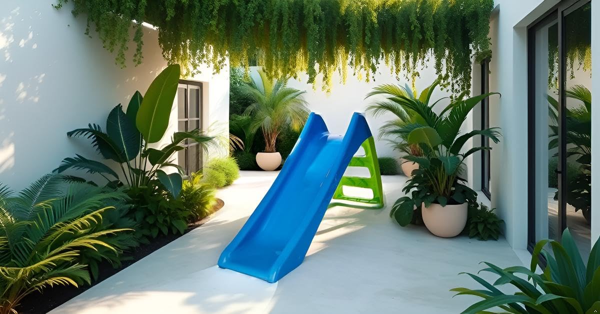 Scivolo Per Bambini Da Esterno 1 Anno Scivolo da giardino per bambini super resistente. Misure 116x36x62.5cm. Colore Verde e Azzurro