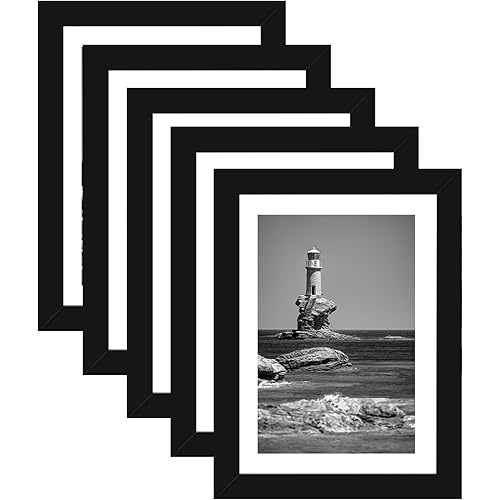 5x7 Picture Frame Set of 5, Display Pictures 4x6 with Mat or 5x7 Without Mat, Wall Gallery Photo Frames or Tabletop Display