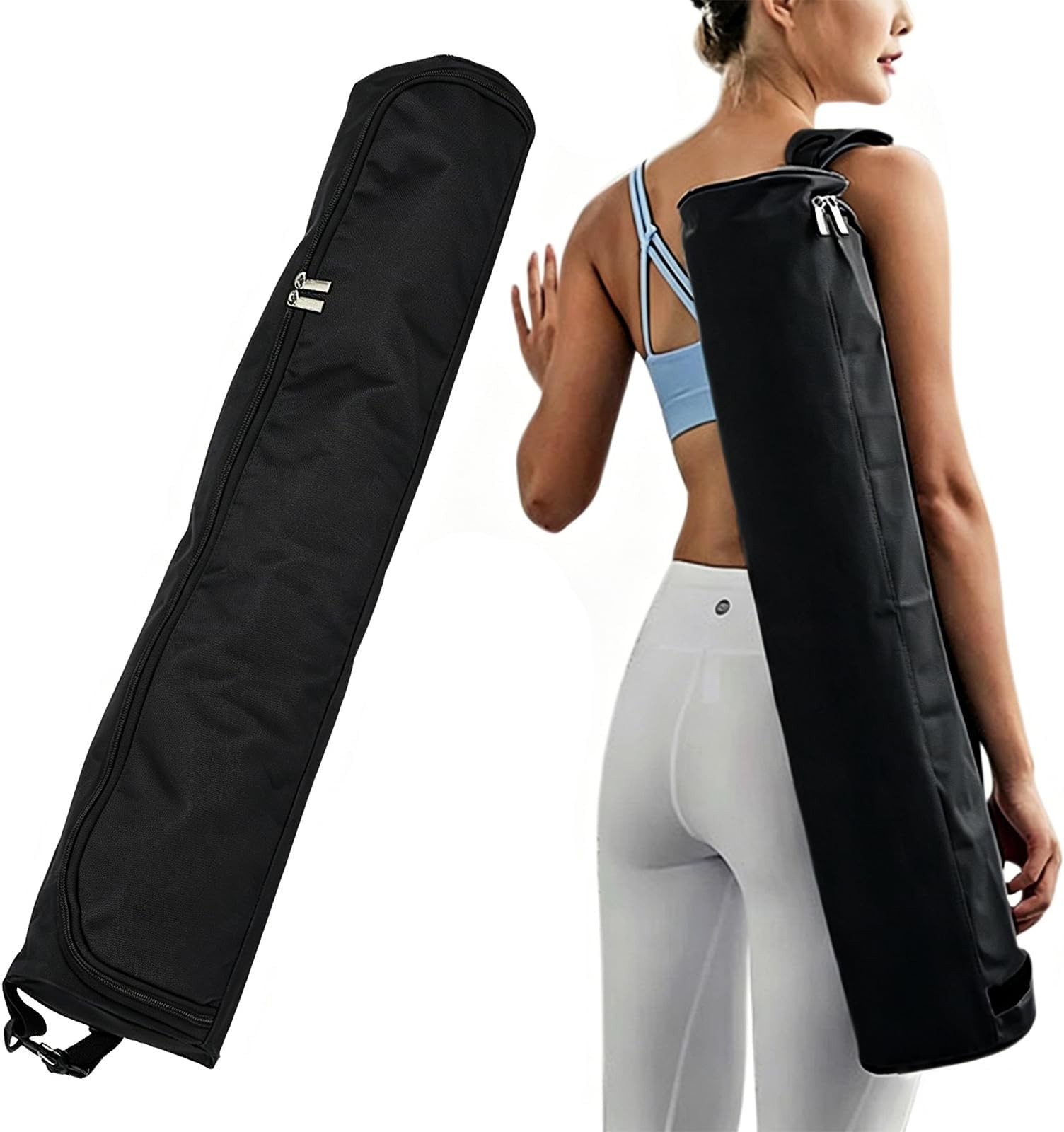 โ Yoga Mat Bag - Full Zip Exercise Carrier With Adjustable Strap, Waterproof for Most Mats to Gym Class, Beach, Park, Travel for Women & Men (Black)