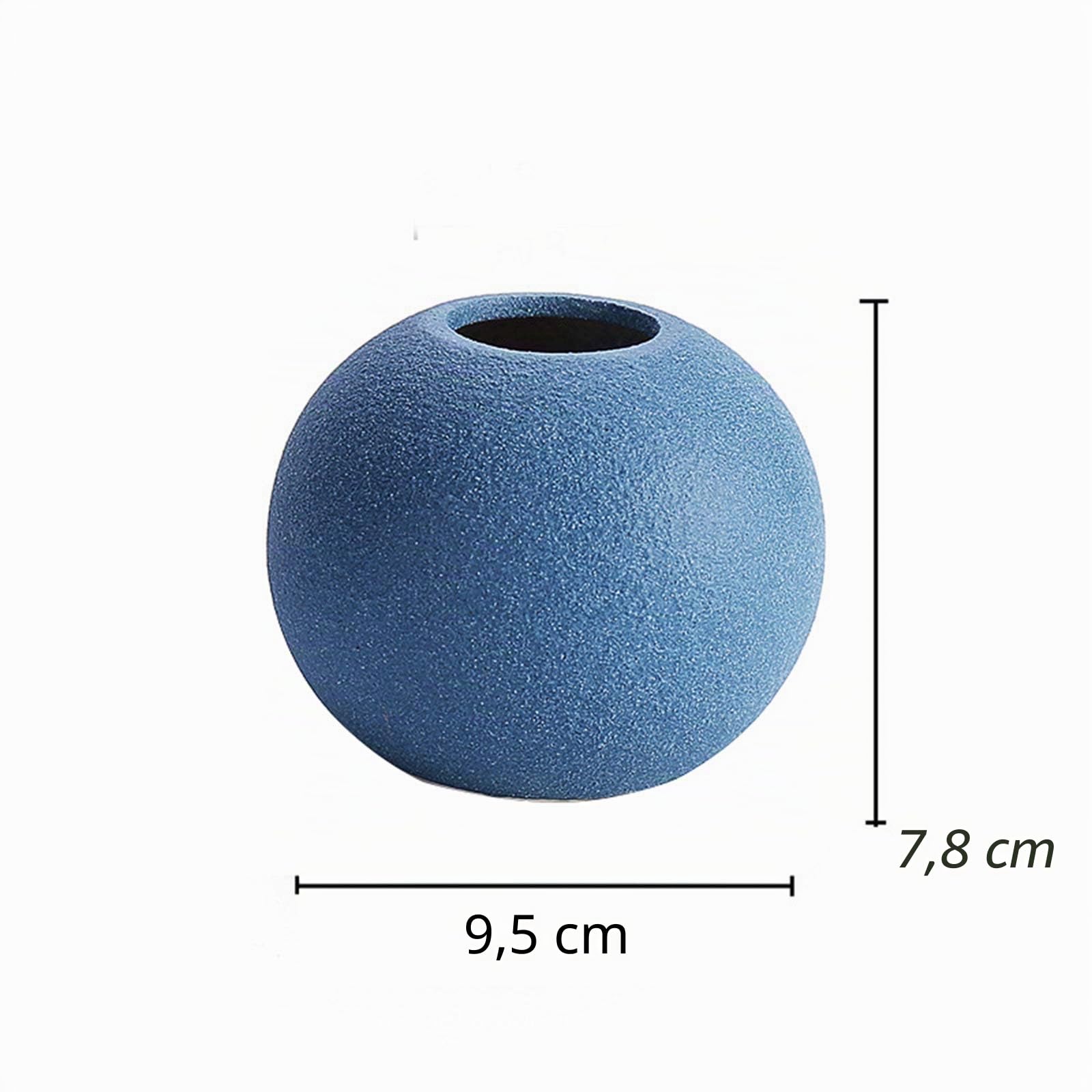 rismart Pequeño Cerámica Flor Florero Juego de 3, Casa de Campo Hogar Decoración Flor Ornato por Hogar Oficina Fiesta Boda Azúl