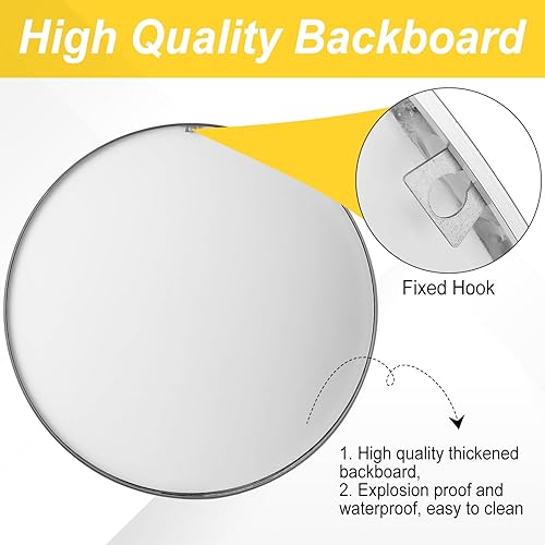 Miniatura 5 de MAGFLERUM Espejo redondo negro, espejo de pared redondo de 24 pulgadas con marco de metal, espejo circular negro para baño, tocador, dormitorio,