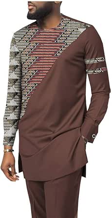 Tracksuit Men African Clothing Print Shirt Suit Dashiki Outfits Slim