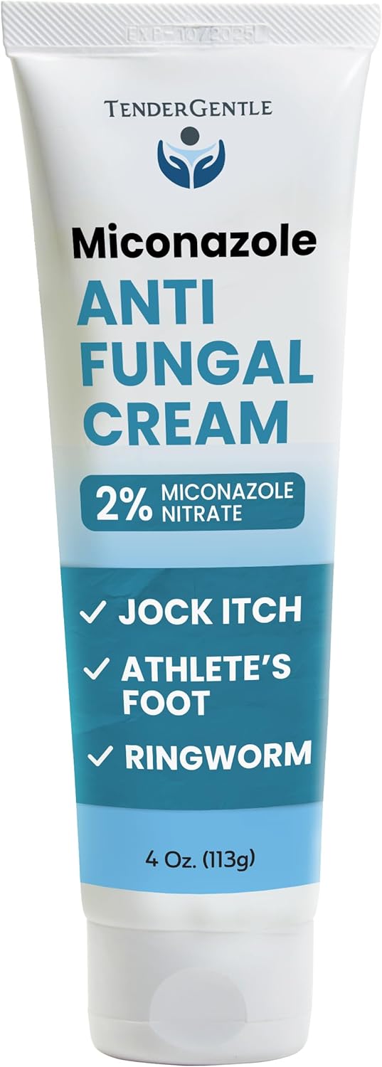 Miconazole Antifungal Cream for Skin – 4 oz of Miconazole Nitrate for Jock Itch, Athlete’s Foot, Itching, and Ringworm