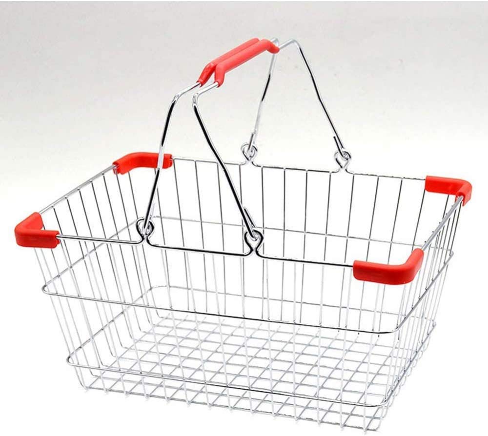 Cesta De La Compra Del Metal Del Supermercado Cesta De La Compra Cestas De Almacenamiento Cesta De La Cocina Con Asa