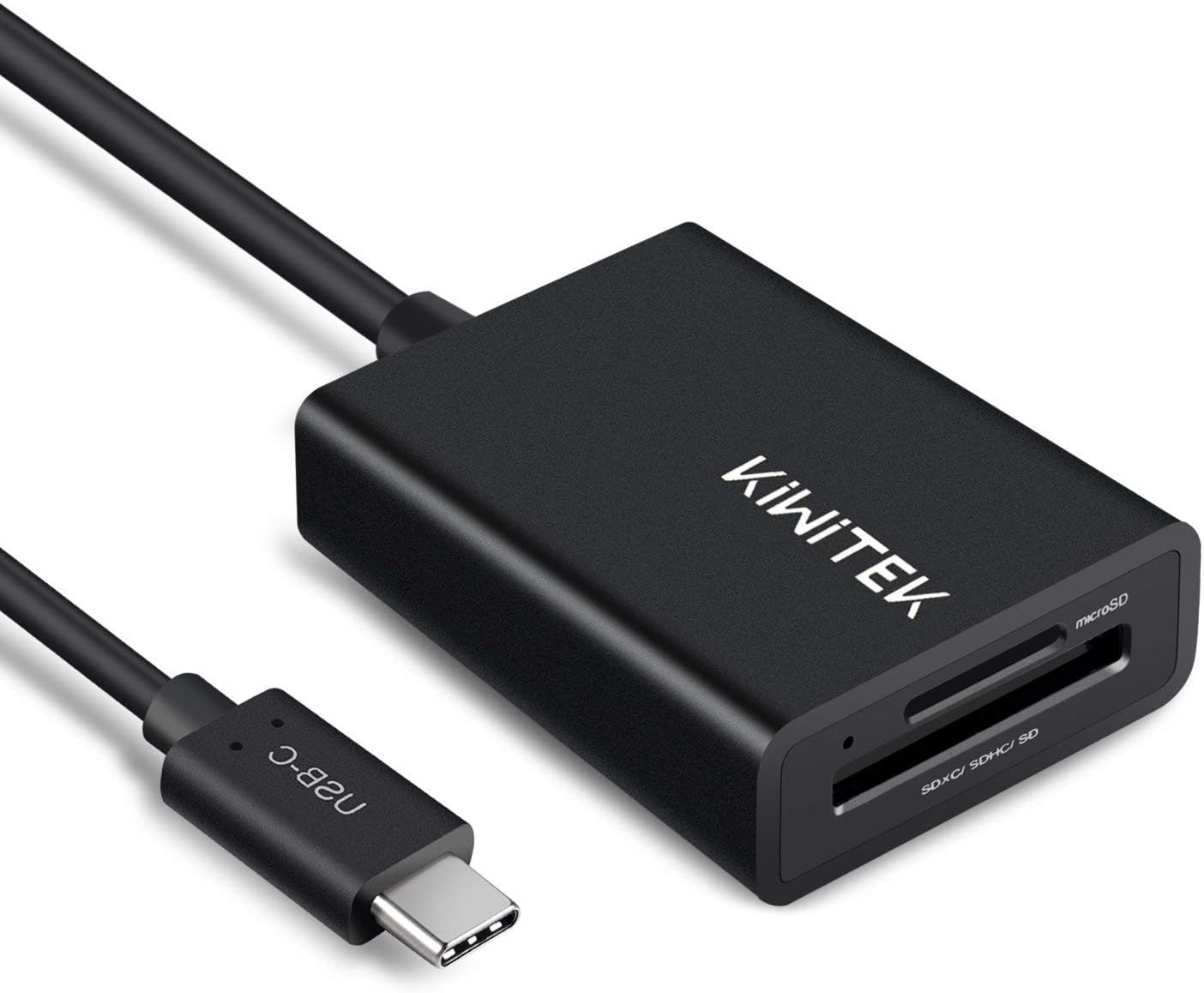 KiWiTEK USB-C Card Reader, Type-C SD/Micro SD/TF Adapter Compatible with MacBook Pro, iMac, iPad Pro, Galaxy S9/S10/Note 8/Note 9/Note 10/Tab S4/Tab S5e/Tab S6, Google Pixelbook, HUAWEI Mate 20/P30