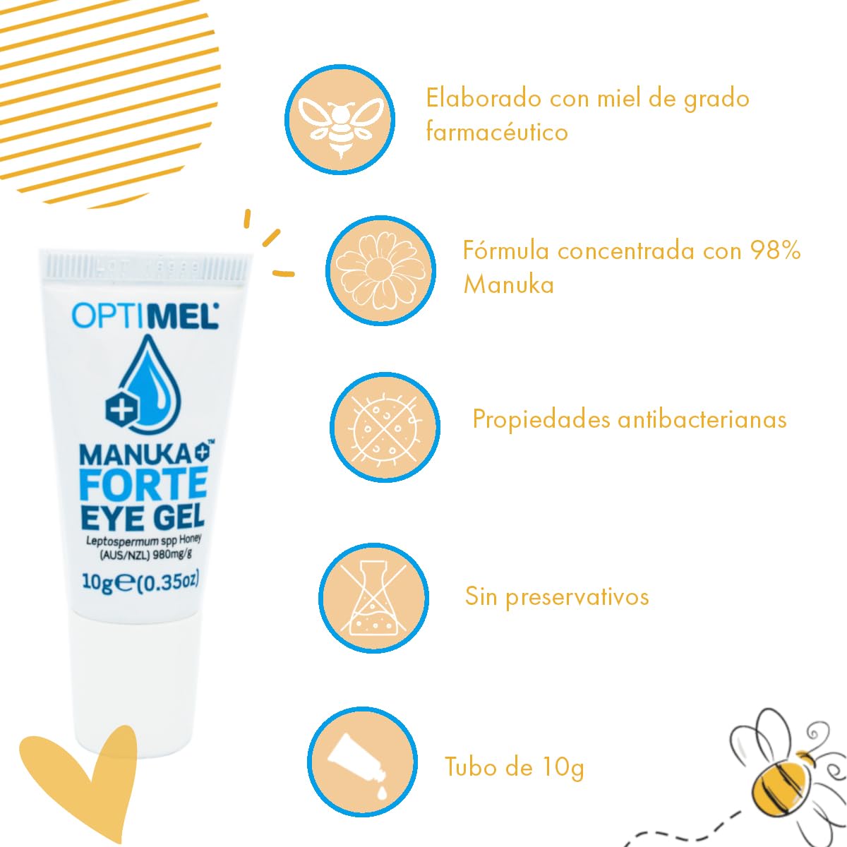 Gel Optimel Manuka Honey Forte para ojos, 10 ml