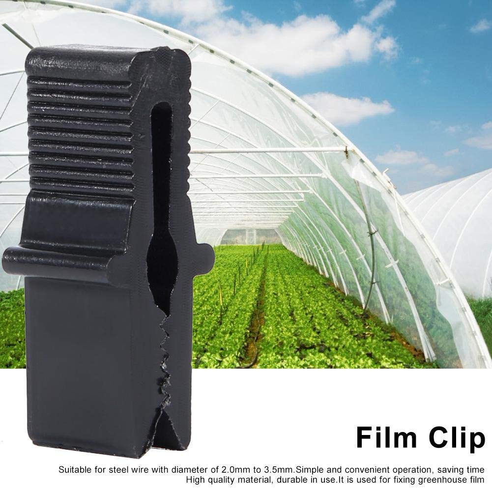 Fdit Greenhouse Film Clips, 200Pcs Black PP Clips for Netting Plastic Film 2.0-3.5mm Steel Wire - Image 4