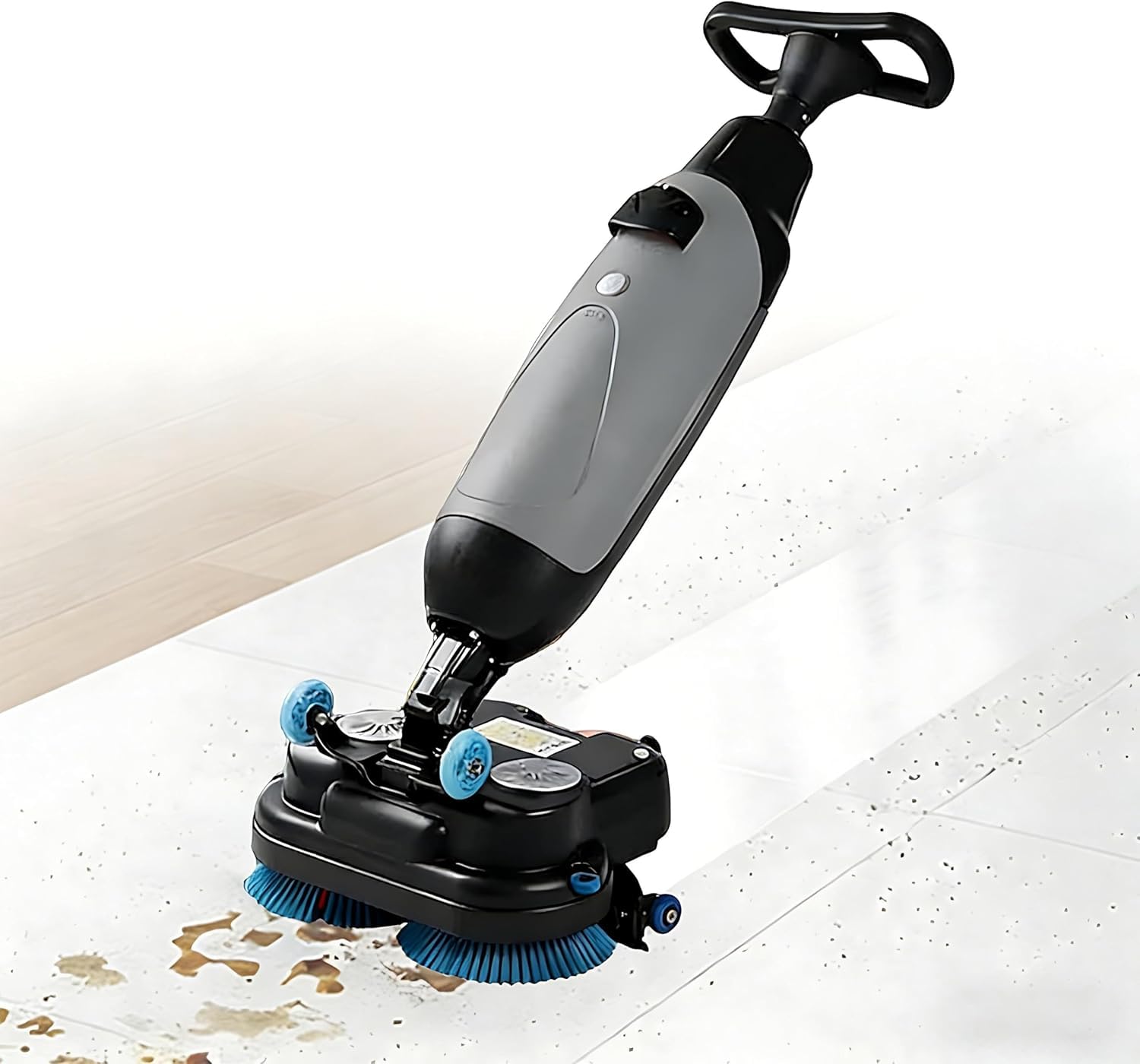 Autolaveuse Professionnelle, autolaveuse sécheuse autoportée, tête rotative à 360°, Largeur de Nettoyage de 43 cm, réservoirs de 4,5 L et 7,5 L, idéale pour Les Bureaux (Grey)