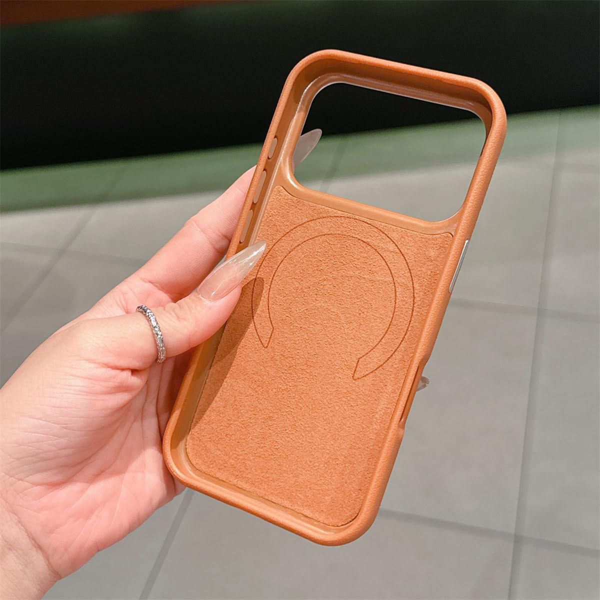 Custodia in pelle con supporto magnetico per iPhone 13 Pro Max, resistente agli urti e con ricarica wireless (per iPhone 13 Pro Max/rosa)