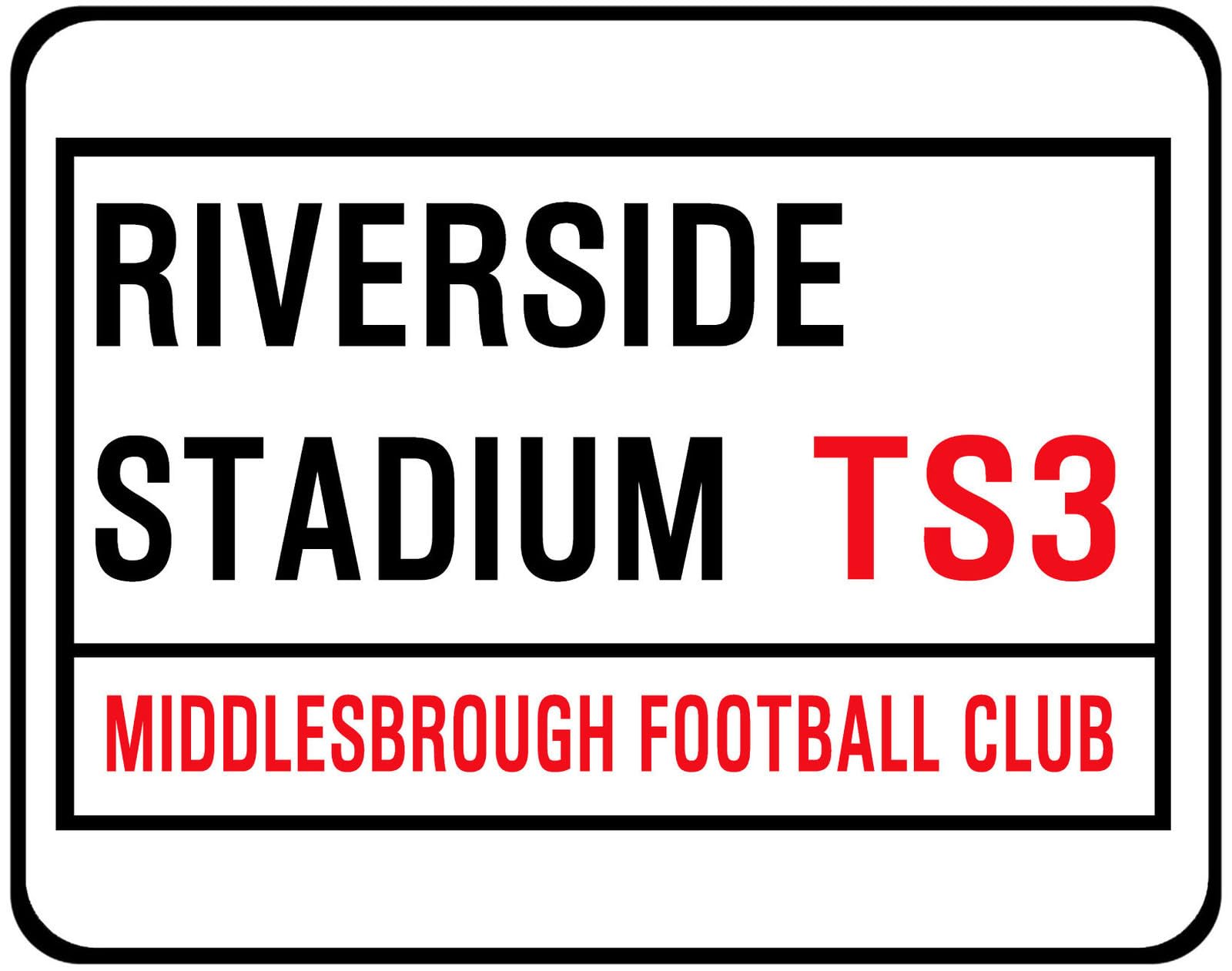 Yelacecca Tin Sign A37677 New Metal Street Sign Middlesbrough Fc Street Sign Riverside Stadium 8X12 Inches
