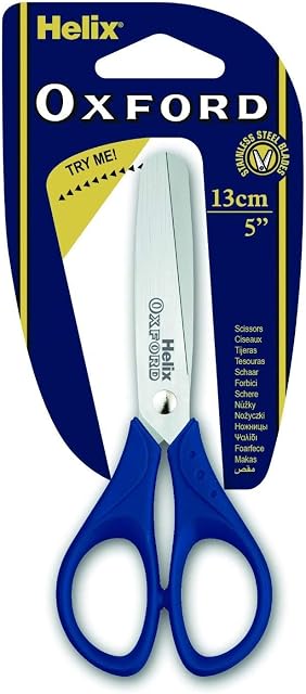 HELIX OXFORD Childrens Kids Scissors 13cm Round Ended Craft Scissors [Pack of 2 Pairs]