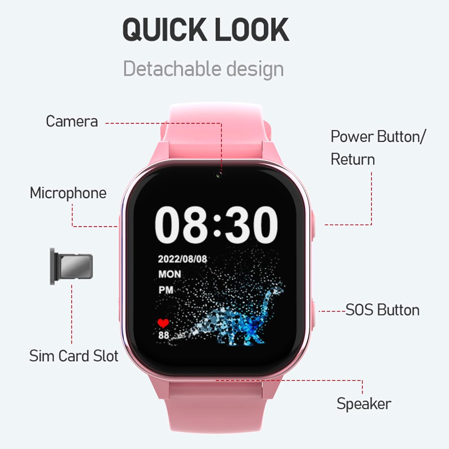 SEVGTAR Smartwatch GPS 4G con Videochiamata, Smart Watch Con Immagini e Messaggi Vocali, Orologio Intelligente Contapassi Calorie Musica WIF Bluetooth SOS, Adatto a Bambini Sopra i 5 Anni, Rosa SEVGTAR Smartwatch GPS 4G con Videochiamata, Smart Watch Con Immagini e Messaggi Vocali, Orologio Intelligente Contapassi Calorie Musica WIF Bluetooth SOS, Adatto a Bambini Sopra i 5 Anni, Rosa