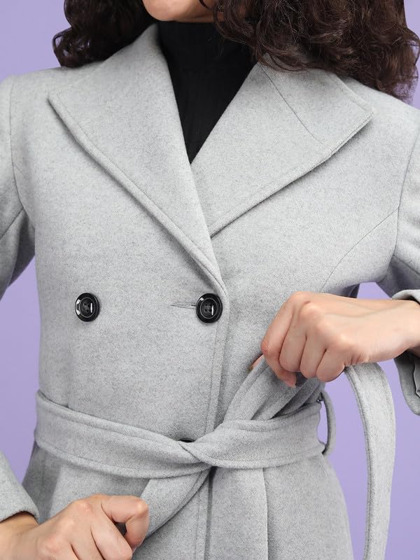 Image of PLAGG Women Winter Wear Long Length Overcoat with Wool blend and Comfort fit