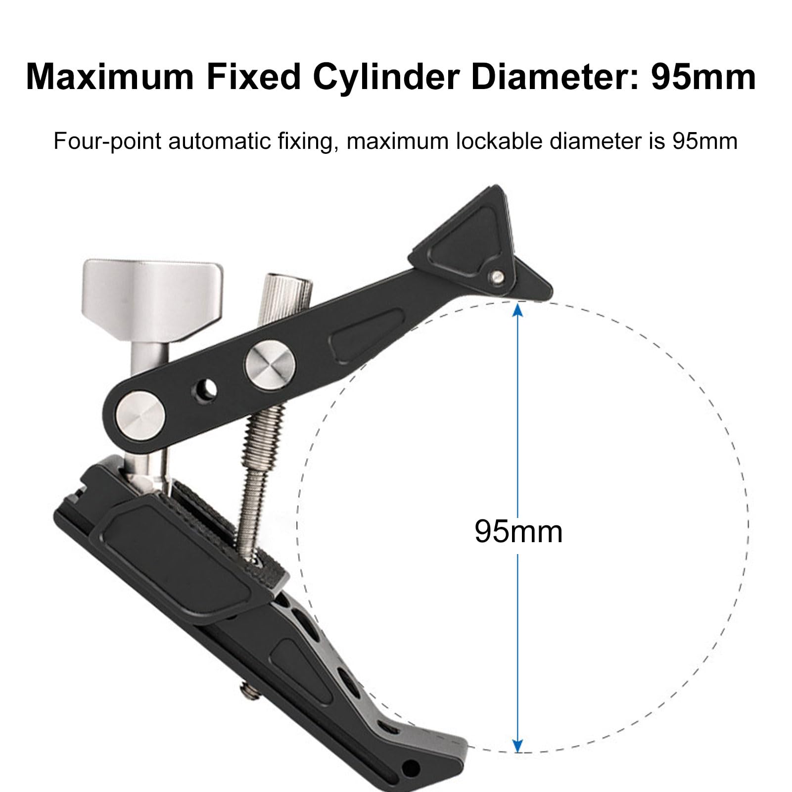 Annadue Soporte para Cámara con Súper Abrazadera, Abrazadera de Cangrejo de Aluminio con Roscas de 1/4" y 3/8", Bloque de Bloqueo Deslizante Multiángulo para Trípode, Soporte de L