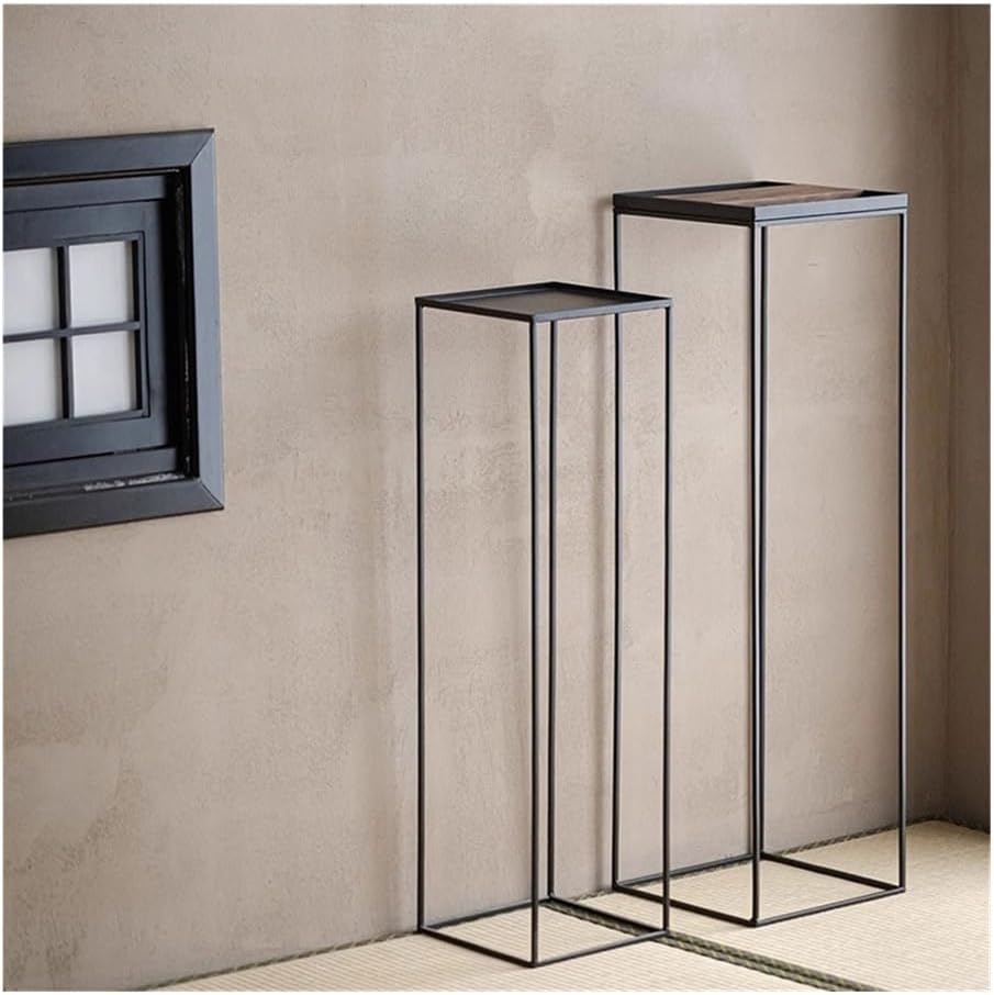 Plant Shelf, Black Iron Flower Display Stand, Floor Corner Rack for Indoor Living Tea Room