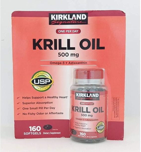Kirkland Signature Krill Oil 500 Milligram 160 Softgels