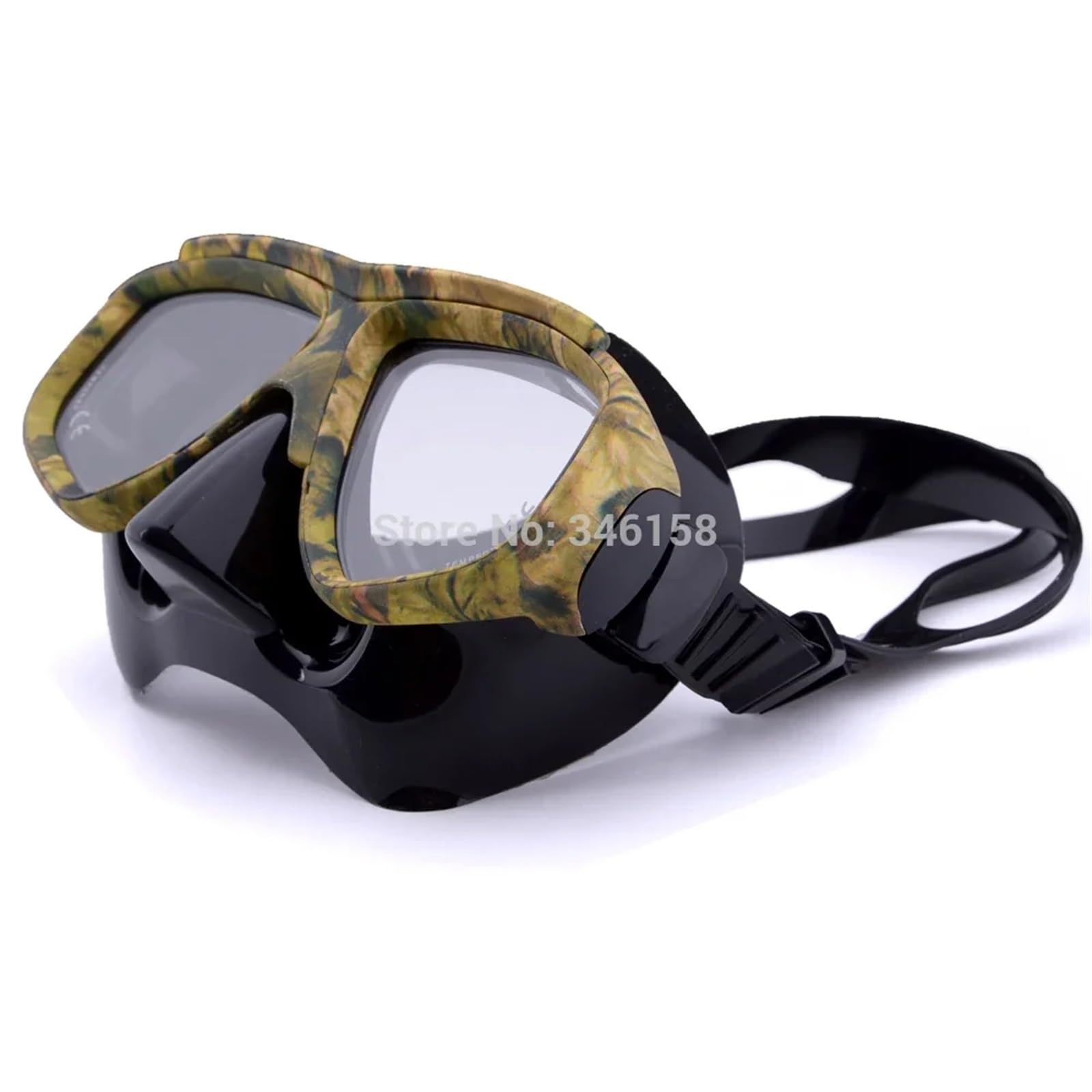 Masque Masques de plongée Masque de plongée sous-Marine Camouflage Anti-buée pour équipement de Chasse sous-Marine Masque de Natation Lunettes(Camo Flat Mirror1)