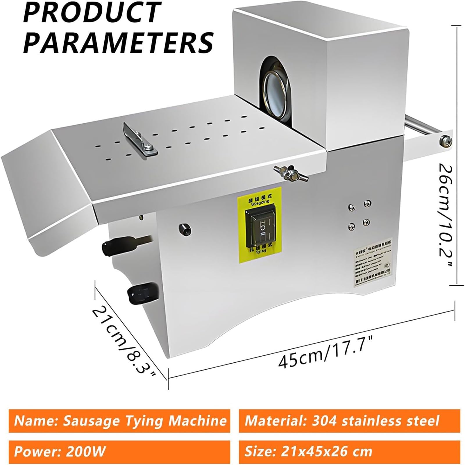 Macchina automatica per linker per salsicce per involucri da 50 mm, ideale per macellerie, supermercati, piccole imprese e produzione alimentare professionale
