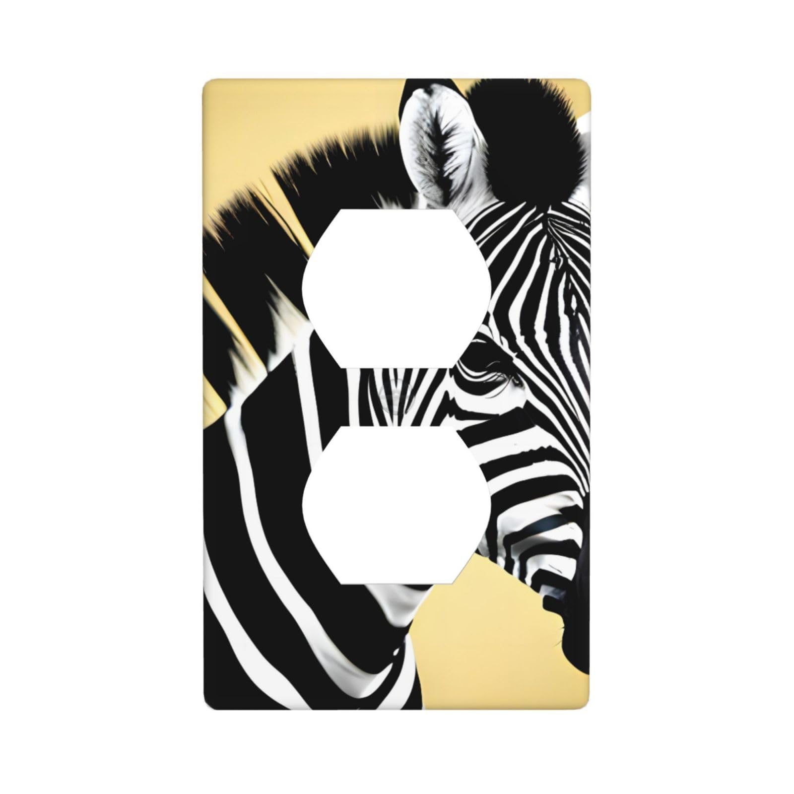 Black and White Zebra Decorative Switch Plate Cover-Unbreakable Polycarbonate Wall Plate for Home Office, 1 Gang with Screws