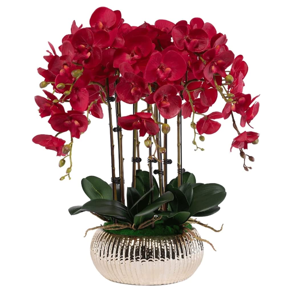 MYUYEE Artificial Flowers Faux Orchids Plant Arrangement Orchids Artificial Home Decor Party Kitchen Table Centerpiece Artificial Flowers Lifelike(C)