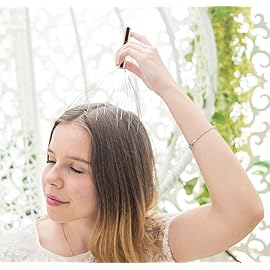 USAGA 28 Fingers Head Scratcher, Head Massager, Scalp Massager for Scalp Body Relaxing (Golden)